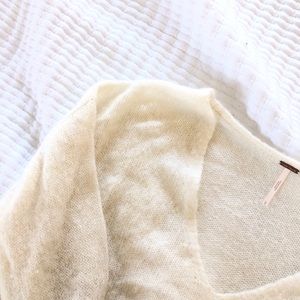 Free People Off-White Sheer Sweater